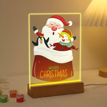 Load image into Gallery viewer, LED Light Display Base Wooden Paint by numbers 6"x8"- Santa Claus 02