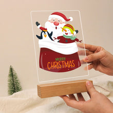 Load image into Gallery viewer, LED Light Display Base Wooden Paint by numbers 6"x8"- Santa Claus 02