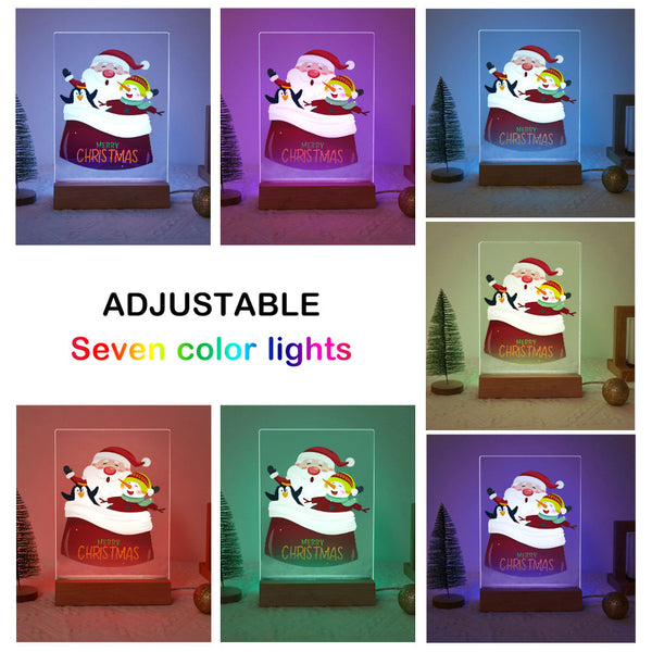 LED Light Display Base Wooden Paint by numbers 6"x8"- Santa Claus 02