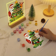 Load image into Gallery viewer, LED Light Display Base Wooden Paint by numbers 6"x8"- Santa Claus 03
