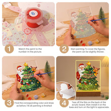 Load image into Gallery viewer, LED Light Display Base Wooden Paint by numbers 6"x8"- Santa Claus 03