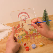 Load image into Gallery viewer, LED Light Display Base Wooden Paint by numbers 6"x8"- Santa Claus 04