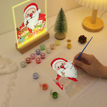 Load image into Gallery viewer, LED Light Display Base Wooden Paint by numbers 6"x8"- Santa Claus 04