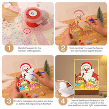 Load image into Gallery viewer, LED Light Display Base Wooden Paint by numbers 6"x8"- Santa Claus 04