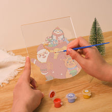 Load image into Gallery viewer, LED Light Display Base Wooden Paint by numbers 6"x8"- Santa Claus 05