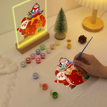 Load image into Gallery viewer, LED Light Display Base Wooden Paint by numbers 6"x8"- Santa Claus 05