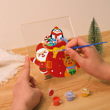 Load image into Gallery viewer, LED Light Display Base Wooden Paint by numbers 6"x8"- Santa Claus 05
