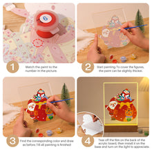 Load image into Gallery viewer, LED Light Display Base Wooden Paint by numbers 6"x8"- Santa Claus 05