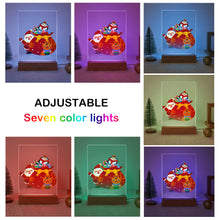 Load image into Gallery viewer, LED Light Display Base Wooden Paint by numbers 6"x8"- Santa Claus 05