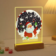 Load image into Gallery viewer, LED Light Display Base Wooden Paint by numbers 6"x8"- Santa Claus 06