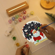 Load image into Gallery viewer, LED Light Display Base Wooden Paint by numbers 6"x8"- Santa Claus 06