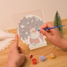 Load image into Gallery viewer, LED Light Display Base Wooden Paint by numbers 6"x8"- Santa Claus 06