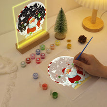 Load image into Gallery viewer, LED Light Display Base Wooden Paint by numbers 6"x8"- Santa Claus 06