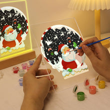 Load image into Gallery viewer, LED Light Display Base Wooden Paint by numbers 6"x8"- Santa Claus 06