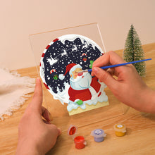 Load image into Gallery viewer, LED Light Display Base Wooden Paint by numbers 6"x8"- Santa Claus 06