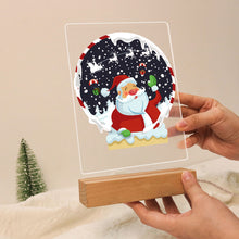 Load image into Gallery viewer, LED Light Display Base Wooden Paint by numbers 6"x8"- Santa Claus 06