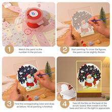 Load image into Gallery viewer, LED Light Display Base Wooden Paint by numbers 6"x8"- Santa Claus 06