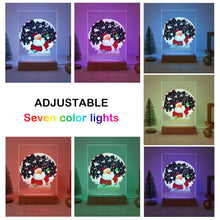 Load image into Gallery viewer, LED Light Display Base Wooden Paint by numbers 6"x8"- Santa Claus 06
