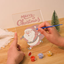 Load image into Gallery viewer, LED Light Display Base Wooden Paint by numbers 6"x8"- Santa Claus 07