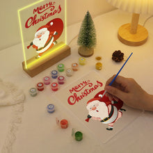 Load image into Gallery viewer, LED Light Display Base Wooden Paint by numbers 6"x8"- Santa Claus 07