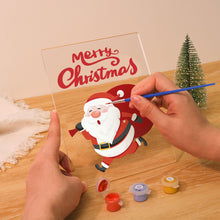Load image into Gallery viewer, LED Light Display Base Wooden Paint by numbers 6"x8"- Santa Claus 07