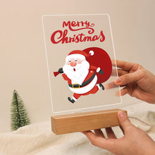 Load image into Gallery viewer, LED Light Display Base Wooden Paint by numbers 6"x8"- Santa Claus 07
