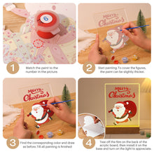 Load image into Gallery viewer, LED Light Display Base Wooden Paint by numbers 6"x8"- Santa Claus 07