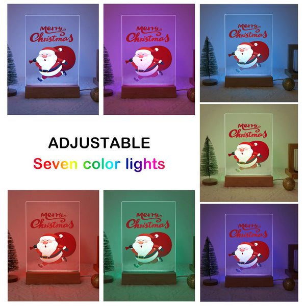 LED Light Display Base Wooden Paint by numbers 6"x8"- Santa Claus 07