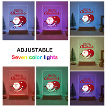 Load image into Gallery viewer, LED Light Display Base Wooden Paint by numbers 6"x8"- Santa Claus 07
