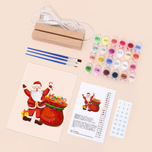 Load image into Gallery viewer, LED Light Display Base Wooden Paint by numbers 6"x8"- Santa Claus 08