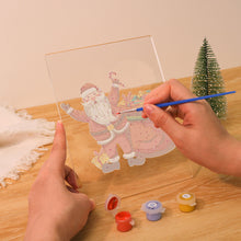 Load image into Gallery viewer, LED Light Display Base Wooden Paint by numbers 6"x8"- Santa Claus 08