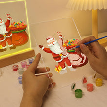 Load image into Gallery viewer, LED Light Display Base Wooden Paint by numbers 6"x8"- Santa Claus 08