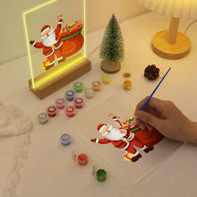 Load image into Gallery viewer, LED Light Display Base Wooden Paint by numbers 6"x8"- Santa Claus 08