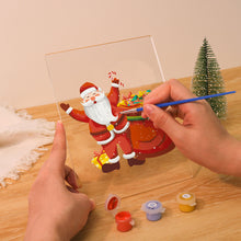 Load image into Gallery viewer, LED Light Display Base Wooden Paint by numbers 6"x8"- Santa Claus 08