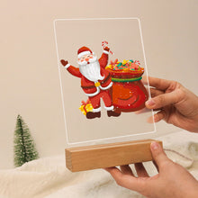 Load image into Gallery viewer, LED Light Display Base Wooden Paint by numbers 6"x8"- Santa Claus 08
