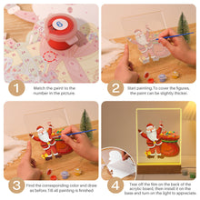 Load image into Gallery viewer, LED Light Display Base Wooden Paint by numbers 6"x8"- Santa Claus 08