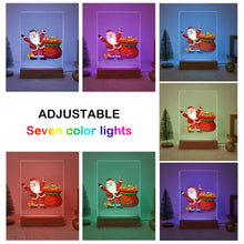 Load image into Gallery viewer, LED Light Display Base Wooden Paint by numbers 6"x8"- Santa Claus 08