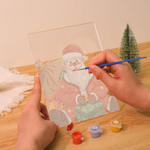 Load image into Gallery viewer, LED Light Display Base Wooden Paint by numbers 6"x8"- Santa Claus 09