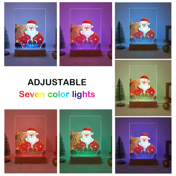 LED Light Display Base Wooden Paint by numbers 6"x8"- Santa Claus 09