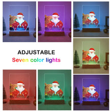Load image into Gallery viewer, LED Light Display Base Wooden Paint by numbers 6"x8"- Santa Claus 09