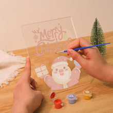 Load image into Gallery viewer, LED Light Display Base Wooden Paint by numbers 6"x8"- Santa Claus 10