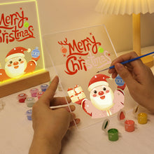 Load image into Gallery viewer, LED Light Display Base Wooden Paint by numbers 6"x8"- Santa Claus 10