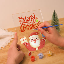 Load image into Gallery viewer, LED Light Display Base Wooden Paint by numbers 6"x8"- Santa Claus 10