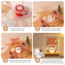 Load image into Gallery viewer, LED Light Display Base Wooden Paint by numbers 6"x8"- Santa Claus 10