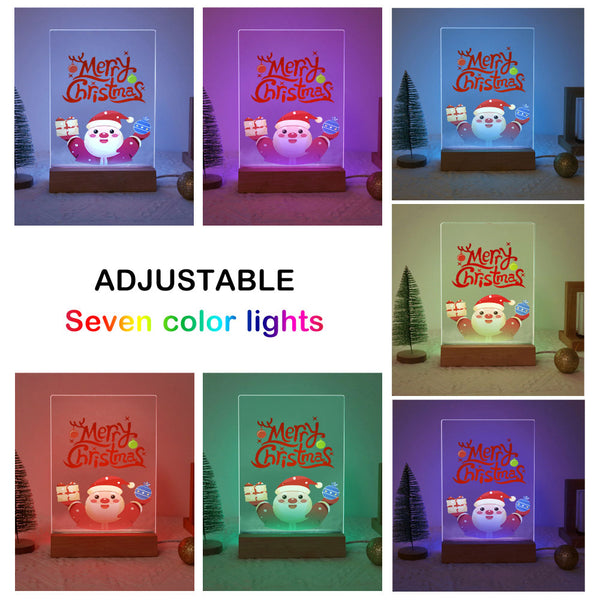 LED Light Display Base Wooden Paint by numbers 6"x8"- Santa Claus 10