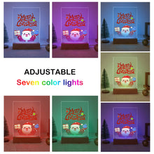 Load image into Gallery viewer, LED Light Display Base Wooden Paint by numbers 6"x8"- Santa Claus 10