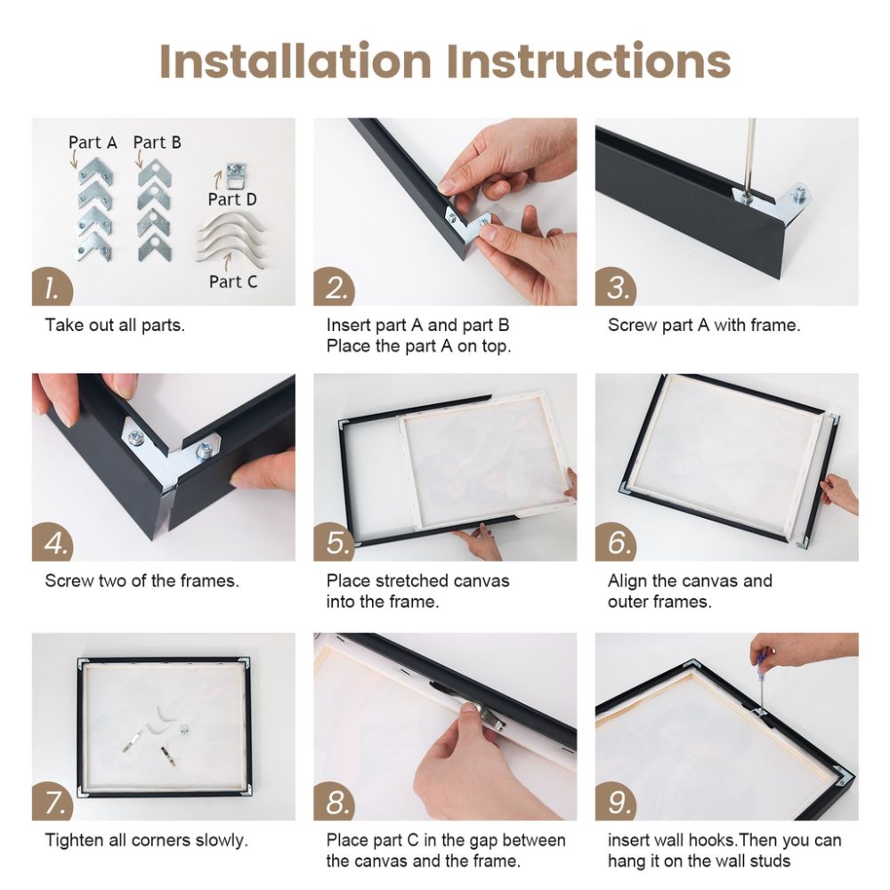 DIY Aluminum Frame - 20x26in inner frame Golden