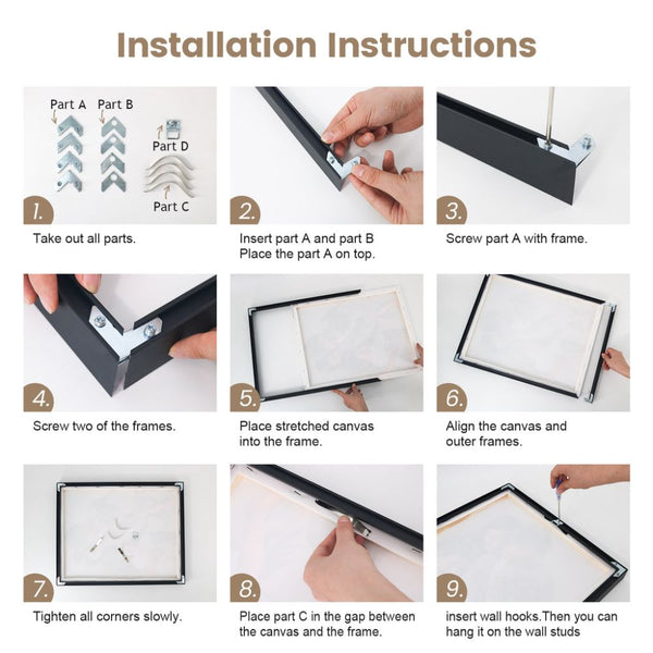 DIY Aluminum Frame - 20x26in inner frame Golden