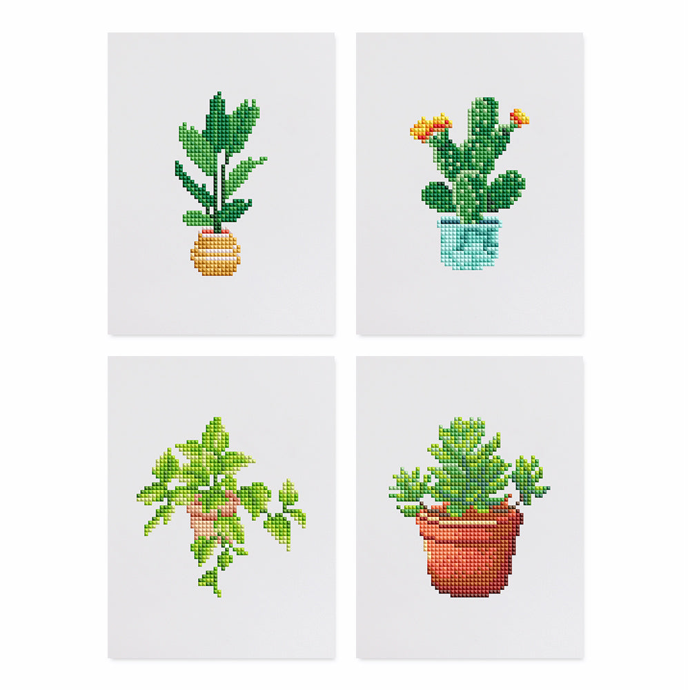 mini diamond succulent Mini Diamond Painting 6"x8" (4 pieces)