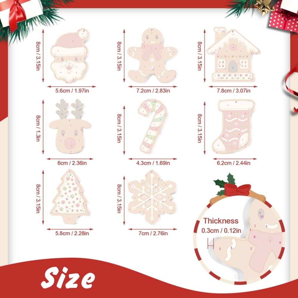Paint by Numbers Christmas Ornaments - Gingerbread Holiday Kit